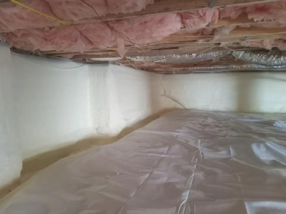 Crawl space encapsulation with closed-cell spray foam for Metal Roof Coating in Greenville